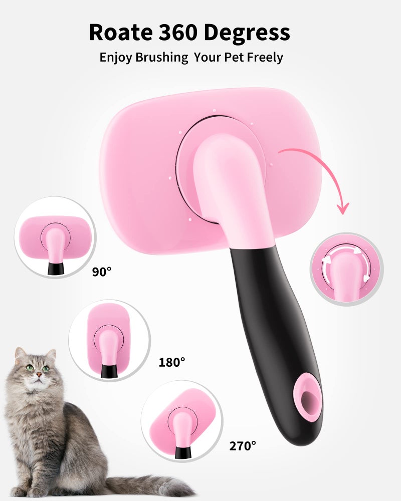 Glendan Dog & Cat Grooming Brush - Slicker Shedding Tool (Pink) - Image 3